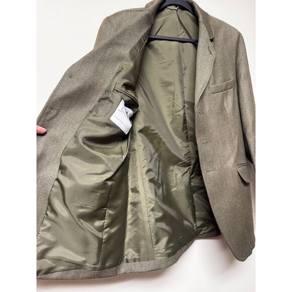 ALEXANDER JAMES Men's Tweed Jacket, Olive Green, Sz 40 - Picture 5 of 10